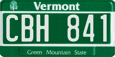 VT license plate CBH841
