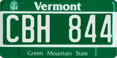 VT license plate CBH844