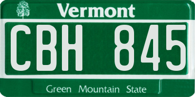 VT license plate CBH845