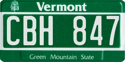 VT license plate CBH847