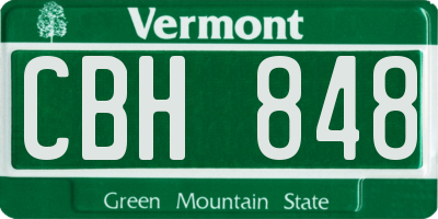 VT license plate CBH848