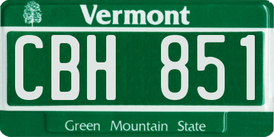 VT license plate CBH851
