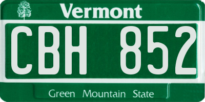 VT license plate CBH852