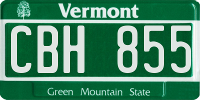 VT license plate CBH855
