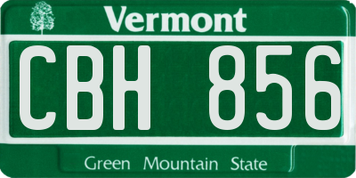 VT license plate CBH856