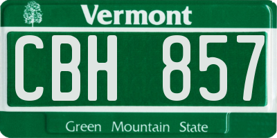 VT license plate CBH857