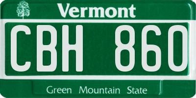 VT license plate CBH860