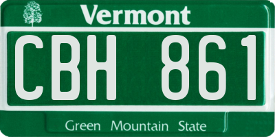 VT license plate CBH861