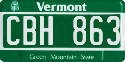 VT license plate CBH863