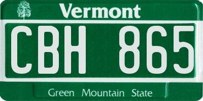 VT license plate CBH865