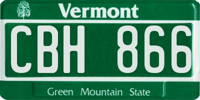 VT license plate CBH866