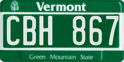 VT license plate CBH867