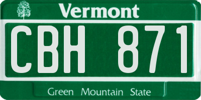 VT license plate CBH871