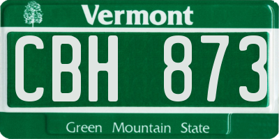 VT license plate CBH873