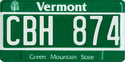 VT license plate CBH874