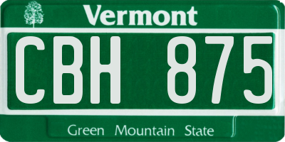VT license plate CBH875