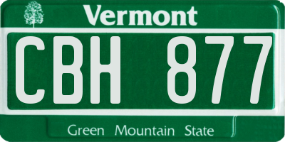 VT license plate CBH877