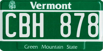VT license plate CBH878