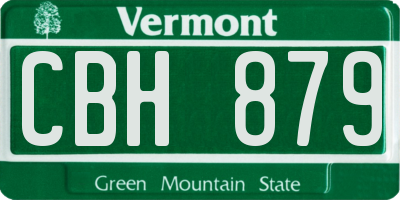 VT license plate CBH879