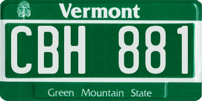 VT license plate CBH881