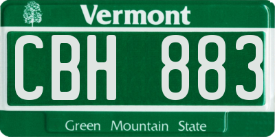 VT license plate CBH883