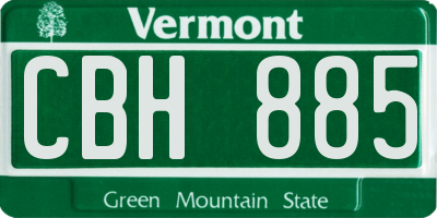VT license plate CBH885