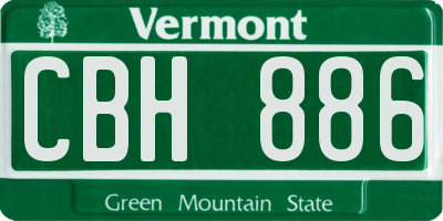 VT license plate CBH886