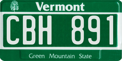 VT license plate CBH891