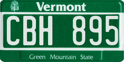 VT license plate CBH895