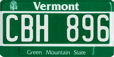 VT license plate CBH896