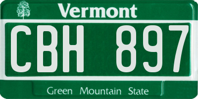 VT license plate CBH897