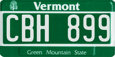 VT license plate CBH899