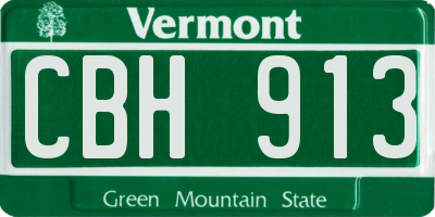 VT license plate CBH913