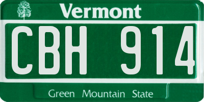 VT license plate CBH914