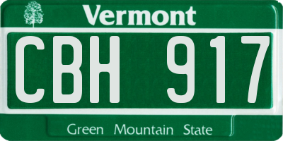 VT license plate CBH917