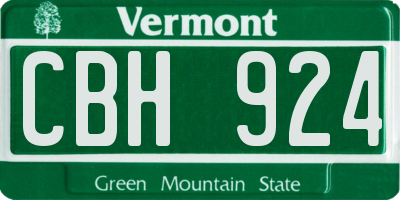 VT license plate CBH924