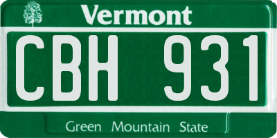 VT license plate CBH931