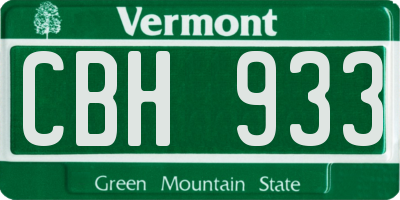 VT license plate CBH933