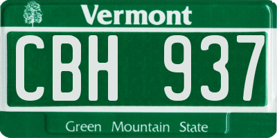 VT license plate CBH937