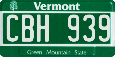 VT license plate CBH939