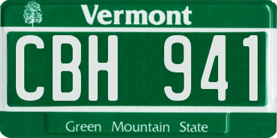 VT license plate CBH941