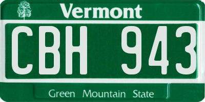 VT license plate CBH943