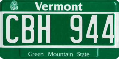 VT license plate CBH944