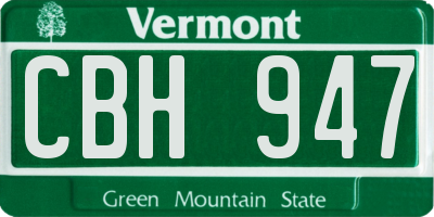 VT license plate CBH947