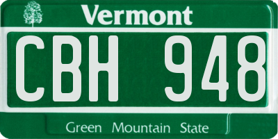 VT license plate CBH948