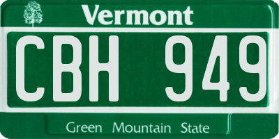 VT license plate CBH949