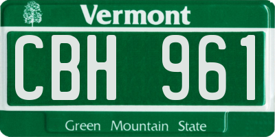 VT license plate CBH961
