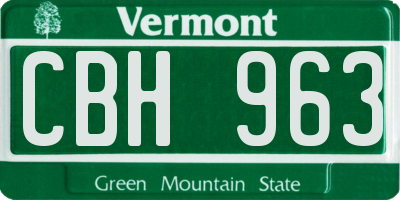 VT license plate CBH963