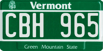 VT license plate CBH965