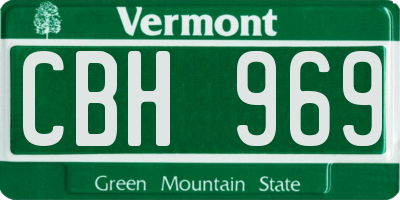VT license plate CBH969